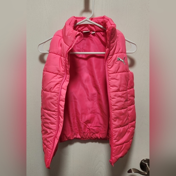 Kids Hot Pink Puma Puffer Vest - Picture 2 of 4